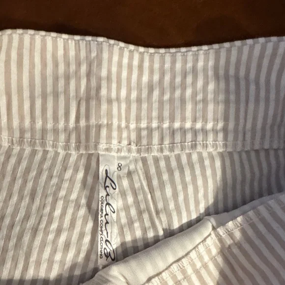 Lulu-B Women's Scalloped Hem Striped Shorts - Picture 5 of 5